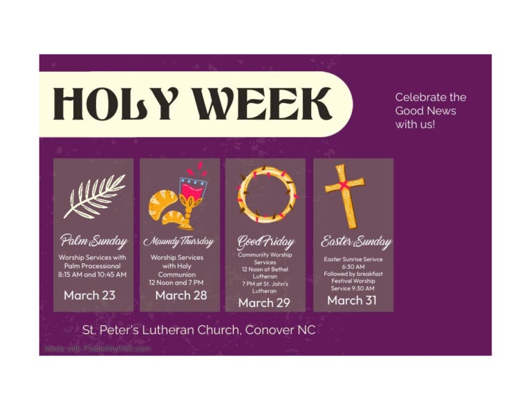 Holy Week 2024 St. Peter's Conover, NC